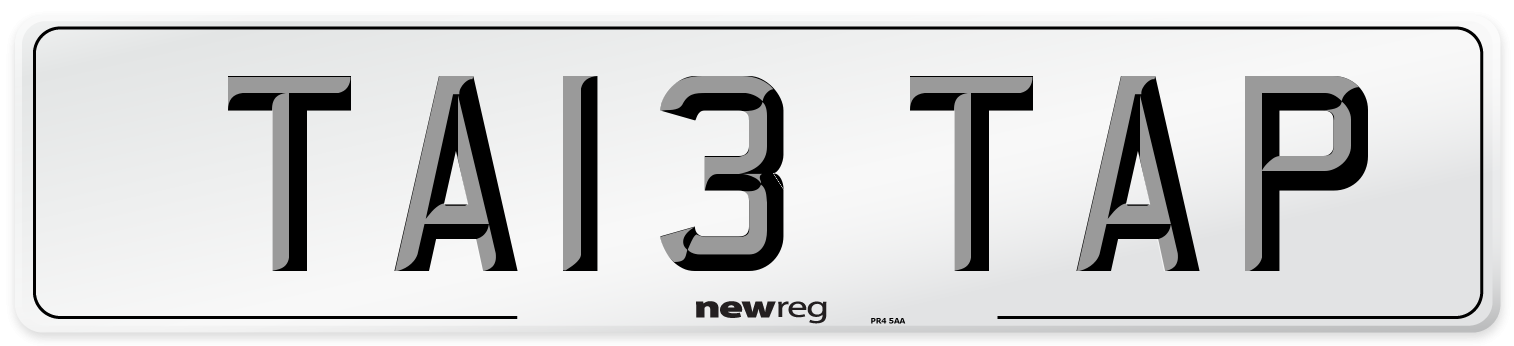 TA13 TAP Number Plate from New Reg